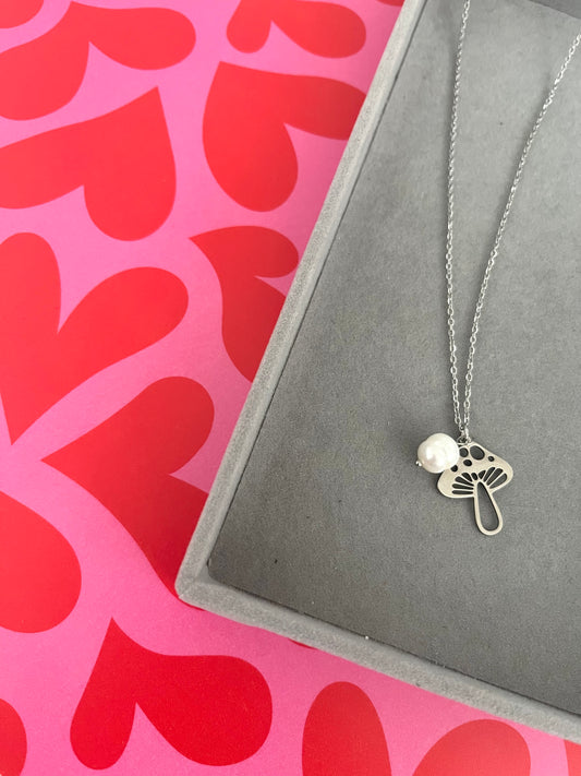 Silver mushroom necklace - Dolché Jewelry