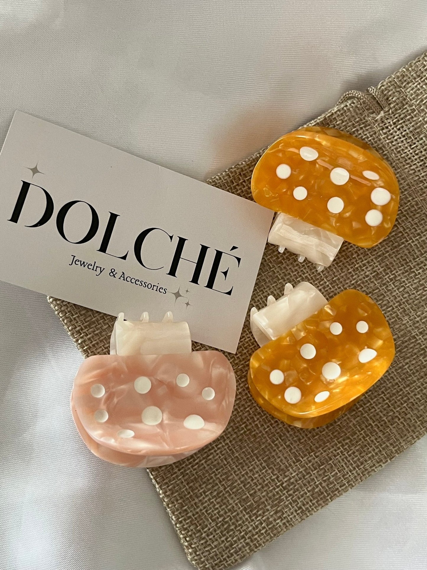 Mushroom hair clips - Dolché Jewelry
