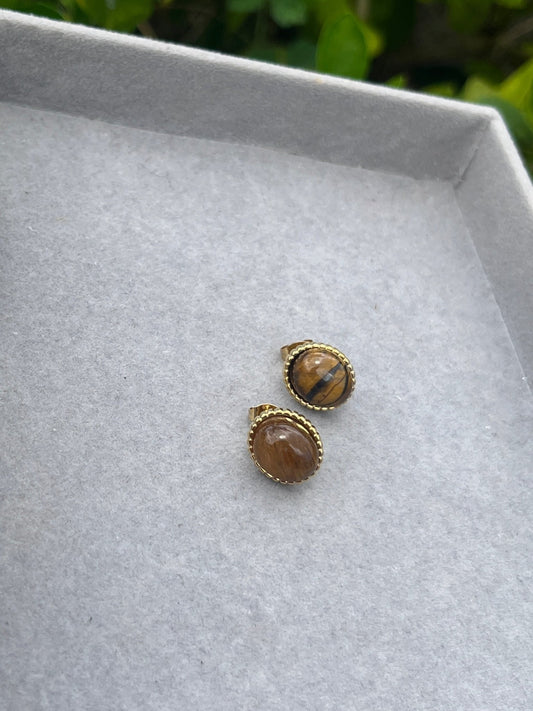 Tiger Eye stud earrings - Dolché JewelryDolché Jewelry