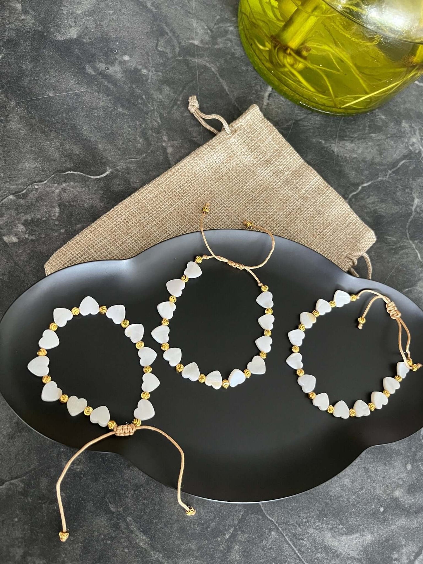 White hearts bracelet - Dolché Jewelry