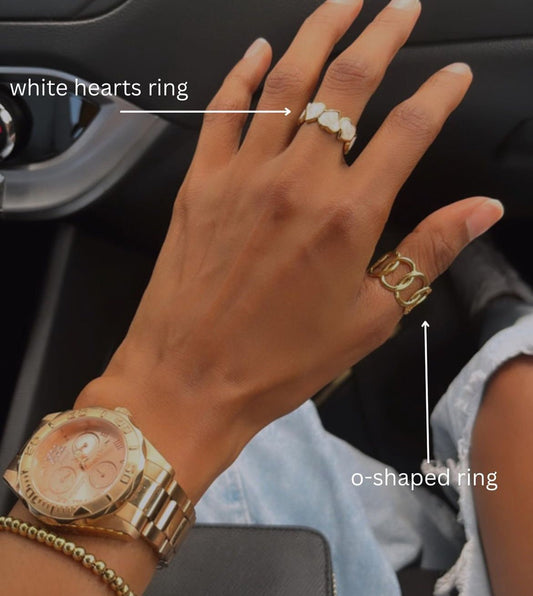 White hearts ring - Dolché JewelryDolché Jewelry