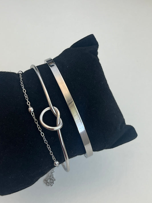Silver trio bracelet