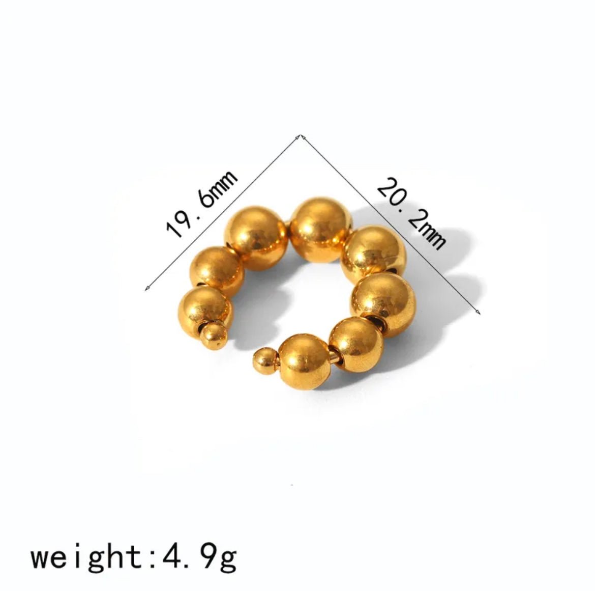 Gold beads ear cuff - Dolché JewelryDolché Jewelry